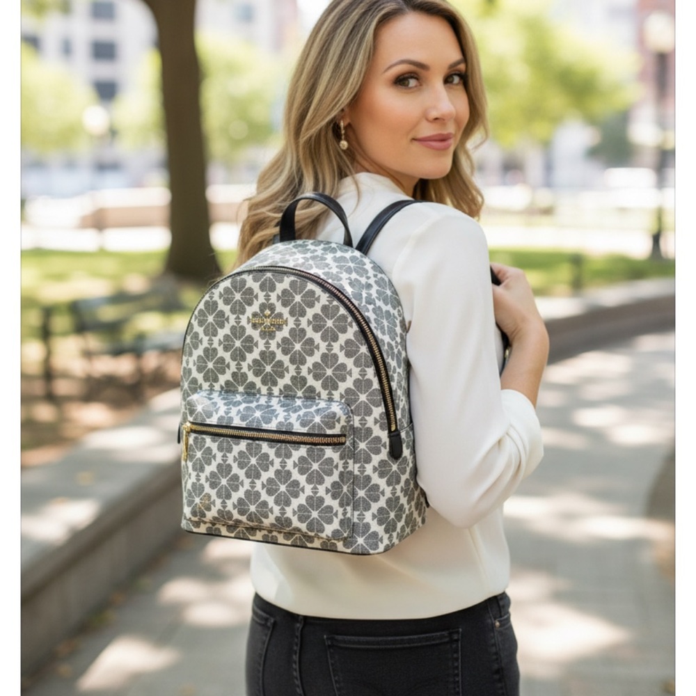 Kate Spade Spade Flower Medium Backpack Signature
Logo Black Multi NWT - Picture 17 of 17